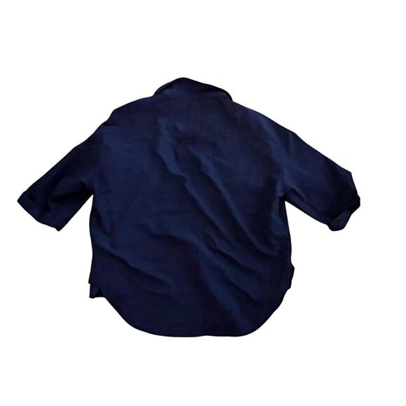 Figs dark navy button up scrub casual top size small - Picture 2 of 6